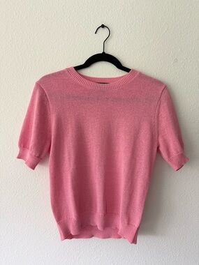 Zara Bubblegum Pink Short Sleeve Knit Top